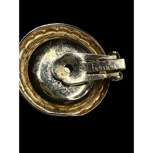 Vintage Bergere Clip-on Faux Pearl Goldtone Earrings - Picture 5 of 6